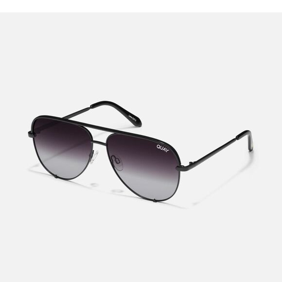 Quay Australia High Key Black
polarized Aviator Sunglasses NWT - Picture 2 of 10